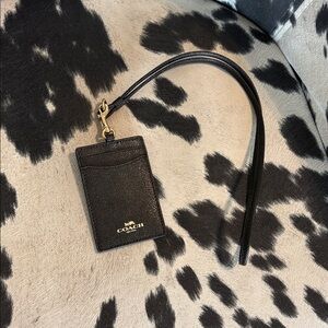 Coach Black Leather Wristlet Card Holder
